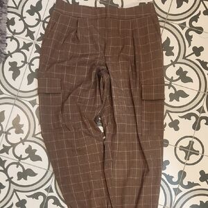 a new day Brown Checkered Women's Cargo Pants